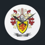 Griffith Family Crest Coat of Arms Runde Wanduhr<br><div class="desc">Griffith family crest,  Welsh Griffith coat of arms. Unique gifts for men with Griffith surname,  affordable gifts for women with Griffith last name.</div>