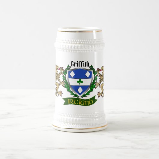 Griffith Irish Shield Beer Stein Bierglas (Mittel)