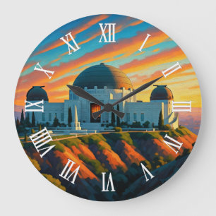 Griffith-Observatorium Los Angeles Sonnenuntergang Große Wanduhr