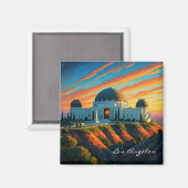 Griffith Observatory Los Angeles Sunset Postcard Magnet (Vorderseite/Rückseite)