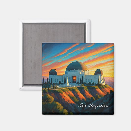 Griffith Observatory Los Angeles Sunset Postcard Magnet (Vorderseite/Rückseite)
