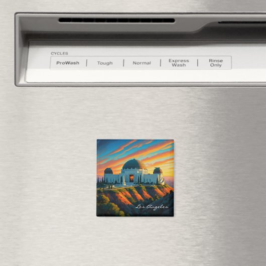 Griffith Observatory Los Angeles Sunset Postcard Magnet (In Situ (Geschirrspüler))