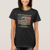 Griffon Belge Mom Dog  American Flag 4th Of July T-Shirt (Vorderseite)