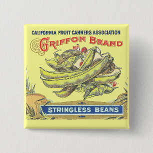 Griffon Brand Beans - Vintages Label Button