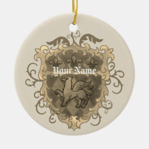 Griffon Familienwappen Surname Keramik Ornament
