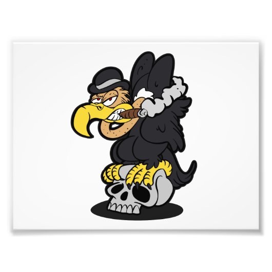 Griffon Vulture Cartoon | Hintergrundfarbe auswähl Fotodruck (Vorne)