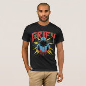 Grify Cyber Hacker Art Hooded Rogue Binary Code  T-Shirt (Vorne ganz)