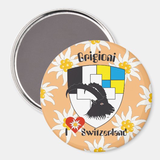 Grigioni Svizzera Magnet (Vorderseite/Rückseite)