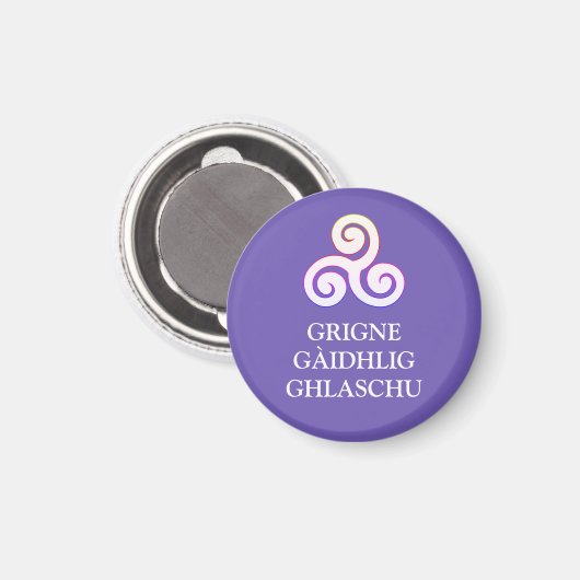 Grigne Gàidhlig Ghlaschu Button Magnet (Vorderseite/Rückseite)