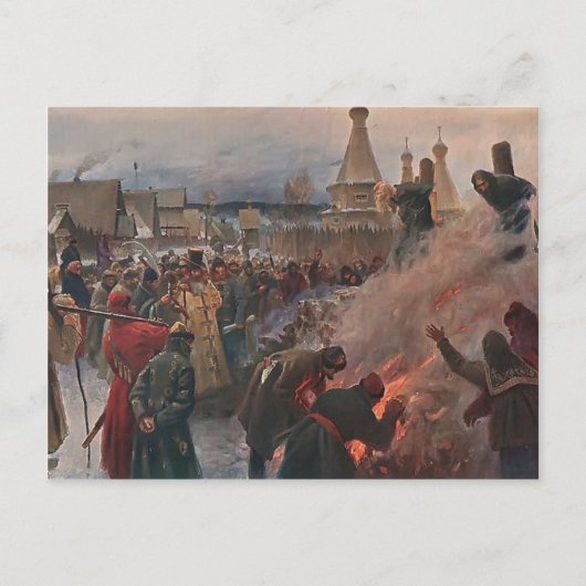 Grigoriy Myasoyedov - Burning of Archpriest Avvaku Postkarte (Vorderseite)