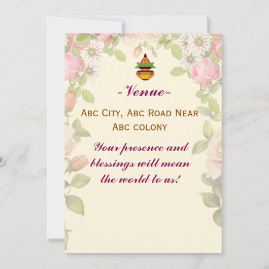 Grihapravesh Invitations Einladung (Rückseite)