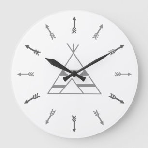 Grijze Tipi Große Wanduhr