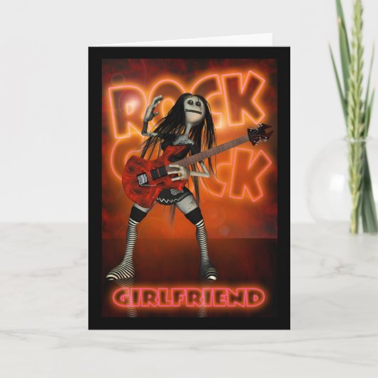 Grilfriend Rock Chick Birthday Card Moonies rag do Karte (Vorderseite)