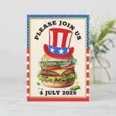 Grill / 4. Juli / etc. Einladung (Stehend Vorderseite)