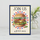 Grill / 4. Juli / etc. Einladung (Stehend Vorderseite)