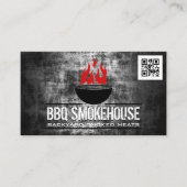 Grill am Feuer | qr Code Visitenkarte (Vorderseite)