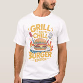 Grill and Chill Burger Lovers T-Shirt Design (Vorderseite)