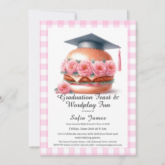 Grill and Chill Graduation Party Invitation Einladung (Vorderseite)