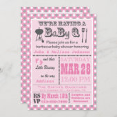 Grill BaByQ Kinderdusche Polka Dot Einladung (Vorne/Hinten)