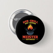 Grill Barbecue GRILLEN Grillmeister Koch Grillchef Button (Vorne & Hinten)