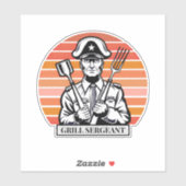 Grill Barbecue Sergeant Aufkleber (Blatt)