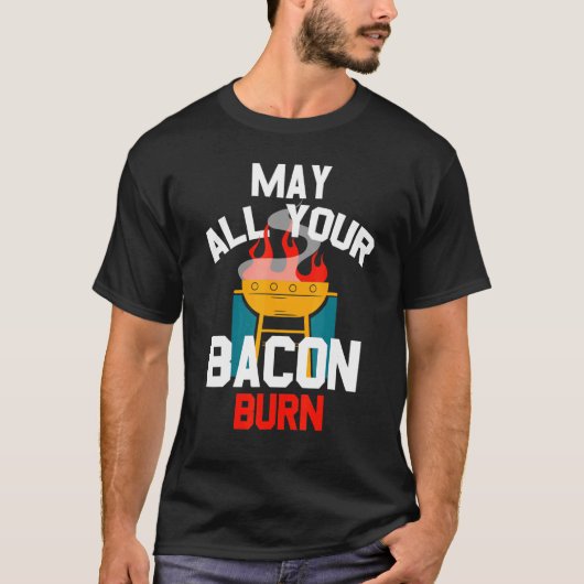 Grill Burning Bacon T-Shirt (Vorderseite)