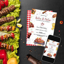 Grill & Chill GRILLEN Backyard Geburtstagsparty Einladung