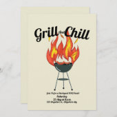 Grill & Chill GRILLEN Bash Einladung | Backyard-Pa (Vorne/Hinten)