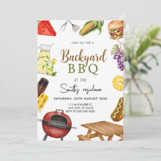 Grill & Chill GRILLEN Party Einladung (Stehend Vorderseite)
