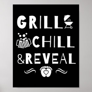 Grill Chill und offenbaren New Daddy Gender Reveal Poster