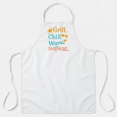 Grill chill wave repeat summer beach quote schürze (Vorderseite)