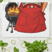 Grill Commander Barbecue Schürze Rot Geschirrtuch (Gefaltet)