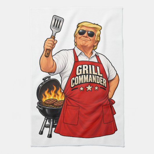 Grill Commander Barbecue Schürze Rot Geschirrtuch (Vertikal)