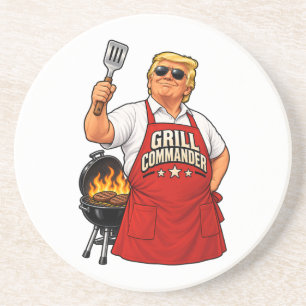 Grill Commander BBQ Rund Sandstein Getränkeuntersetzer