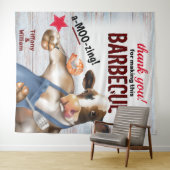 Grill-Cookout Kuh Grillen Shrimps Hintergrund Wandteppich (Beispiel (Horizontal))