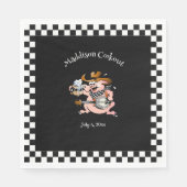 Grill Cookout Pig Banjo Black Custom Serviette (Vorderseite)