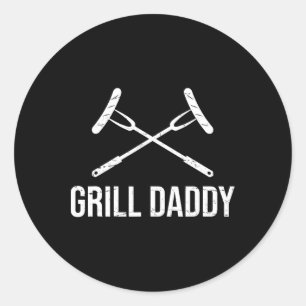 Grill Daddy Lustiges Vatertagsgeschenk-grillfather Runder Aufkleber