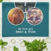 Grill Daddy Modern Oval 3 Foto Vatertag Geschirrtuch (Gefaltet)