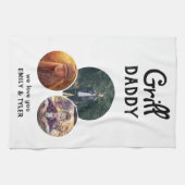 Grill Daddy Modern Oval 3 Foto Vatertag Geschirrtuch (Horizontal)