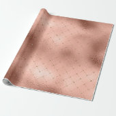 Grill Diamond Rose Gold Pink Princess Glitzer Geschenkpapier (Ungerollt)
