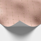 Grill Diamond Rose Gold Pink Princess Glitzer Geschenkpapier (Ecke)