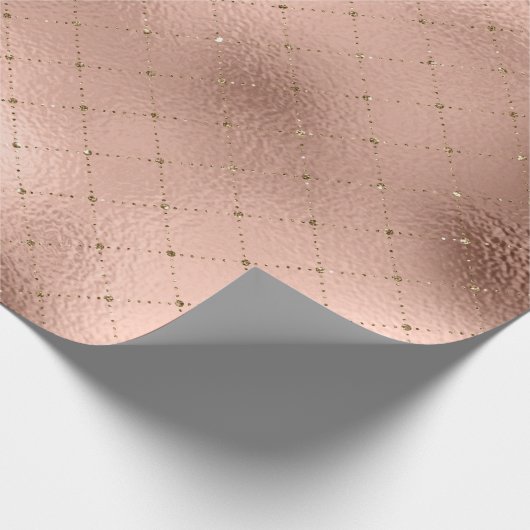 Grill Diamond Rose Gold Pink Princess Glitzer Geschenkpapier (Ecke)
