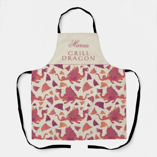 Grill Dragon Red Dragon Pattern Schürze (Vorderseite)