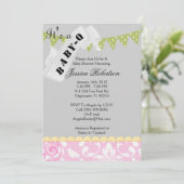 Grill-Dusche des Baby-Q, niedlich Einladung (Stehend Vorderseite)