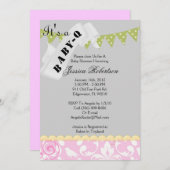 Grill-Dusche des Baby-Q, niedlich Einladung (Vorne/Hinten)