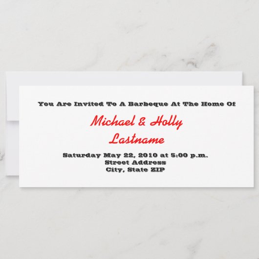 Grill-Einladung - dünnes Würstchen Einladung (Rückseite)