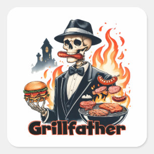 Grill Father Quadratischer Aufkleber