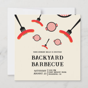 Grill & Fork BBQ-Party Magnetische Einladung