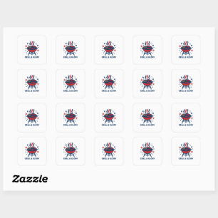 Grill & Glory 4. Juli GRILLEN Sticker - Patriotic