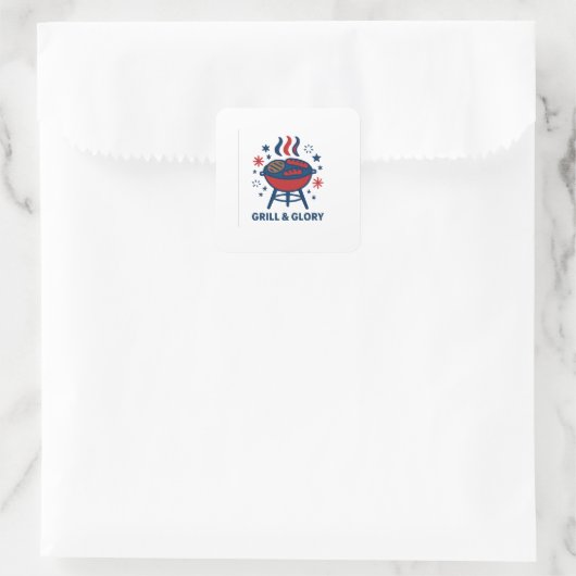 Grill & Glory 4. Juli GRILLEN Sticker - Patriotic (Tasche)